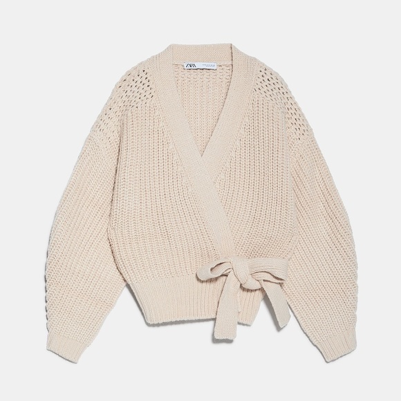 ZARA KNIT CROPPED BELTED CARDIGAN NWT - Picture 16 of 16